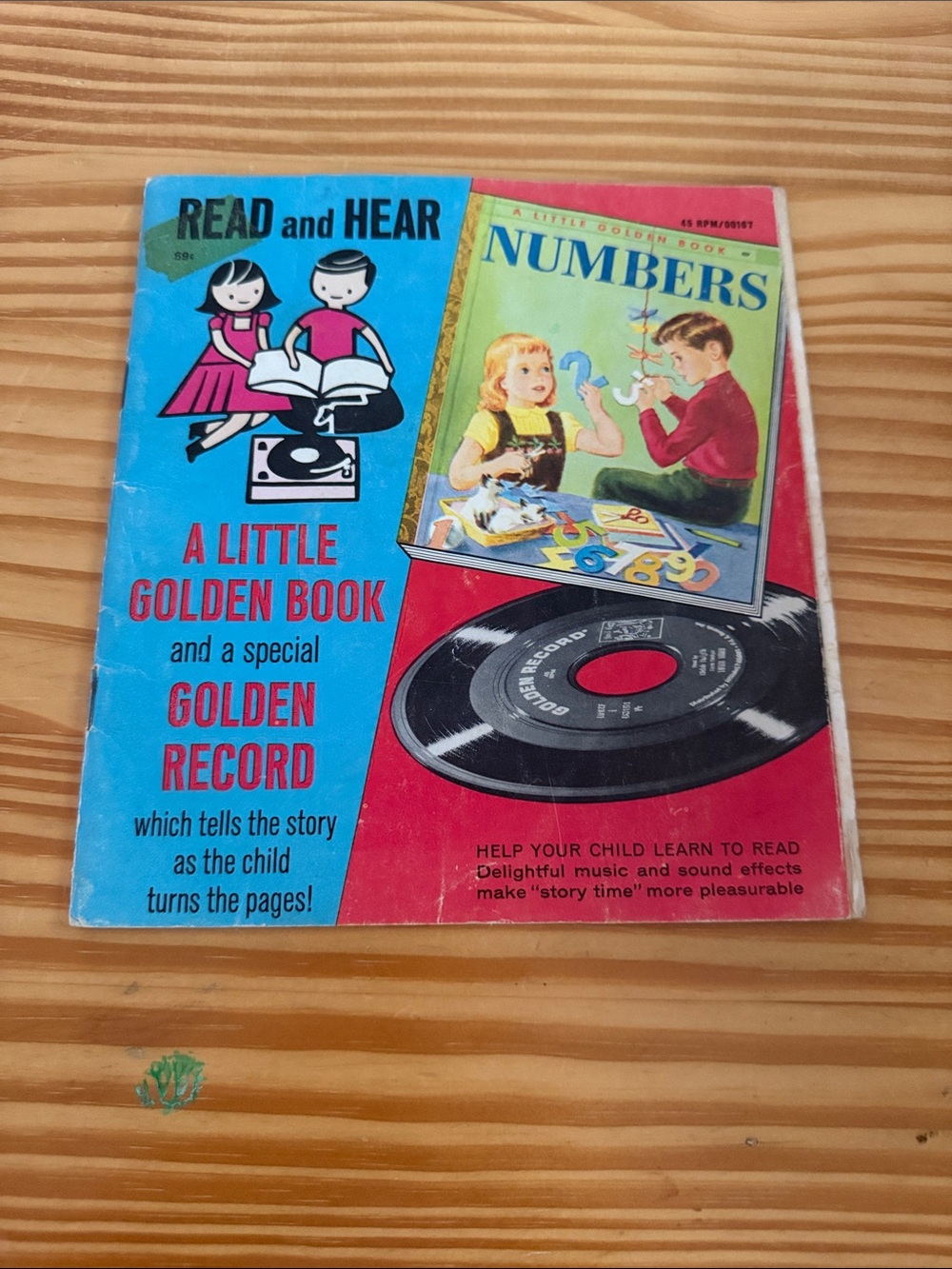 Vintage Little Golden Book Numbers Book & 45 RPM Record Set